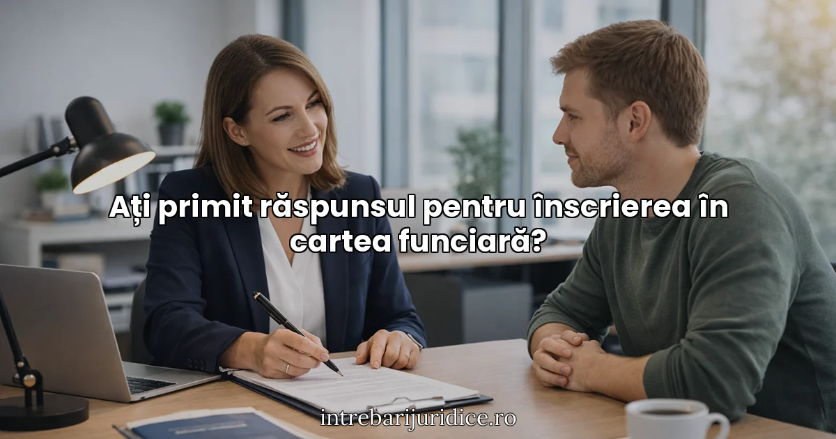 Ați primit răspunsul pentru înscrierea în cartea funciară?