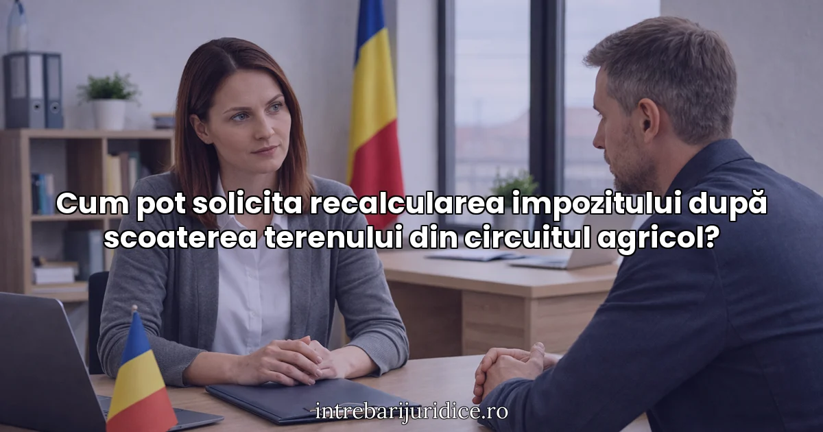 Cum pot solicita recalcularea impozitului după scoaterea terenului din circuitul agricol?