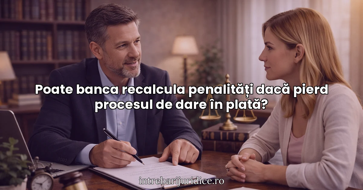 Poate banca recalcula penalități dacă pierd procesul de dare în plată?