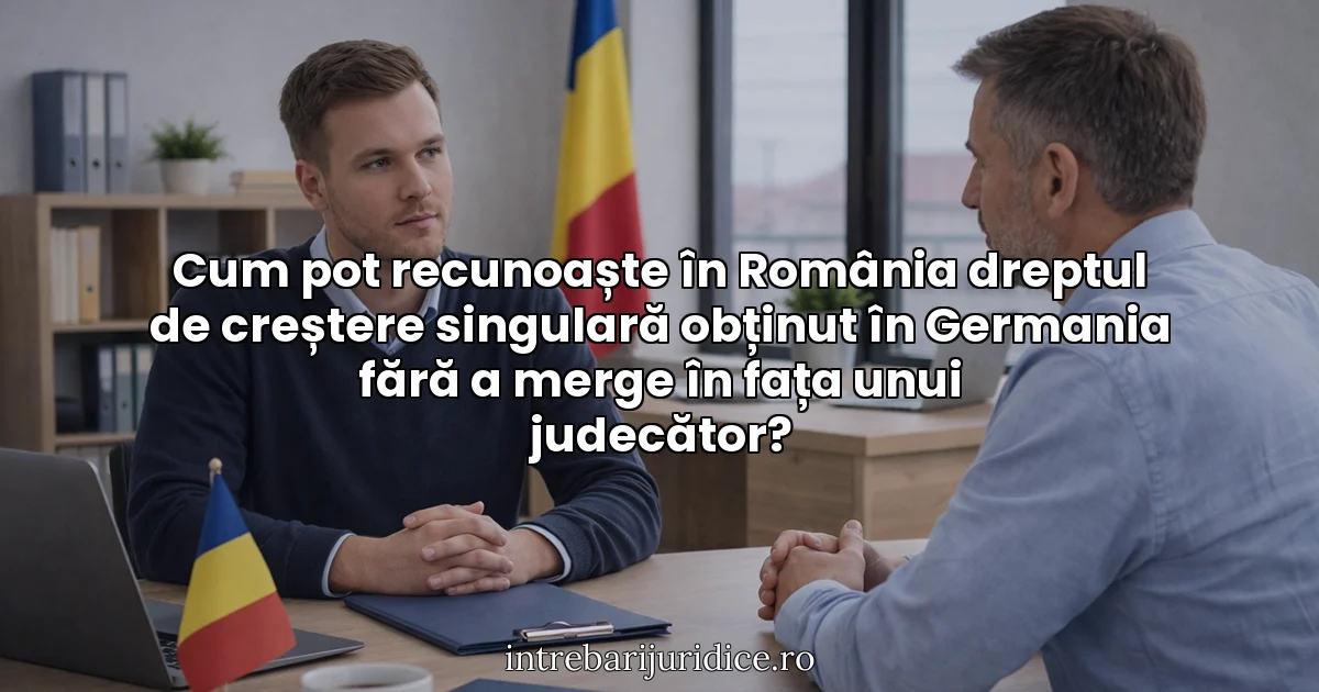 Cum pot recunoaște în România dreptul de creștere singulară obținut în Germania fără a merge în fața unui judecător?