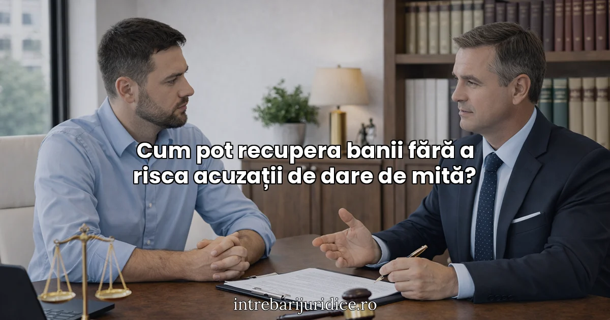 Cum pot recupera banii fără a risca acuzații de dare de mită?