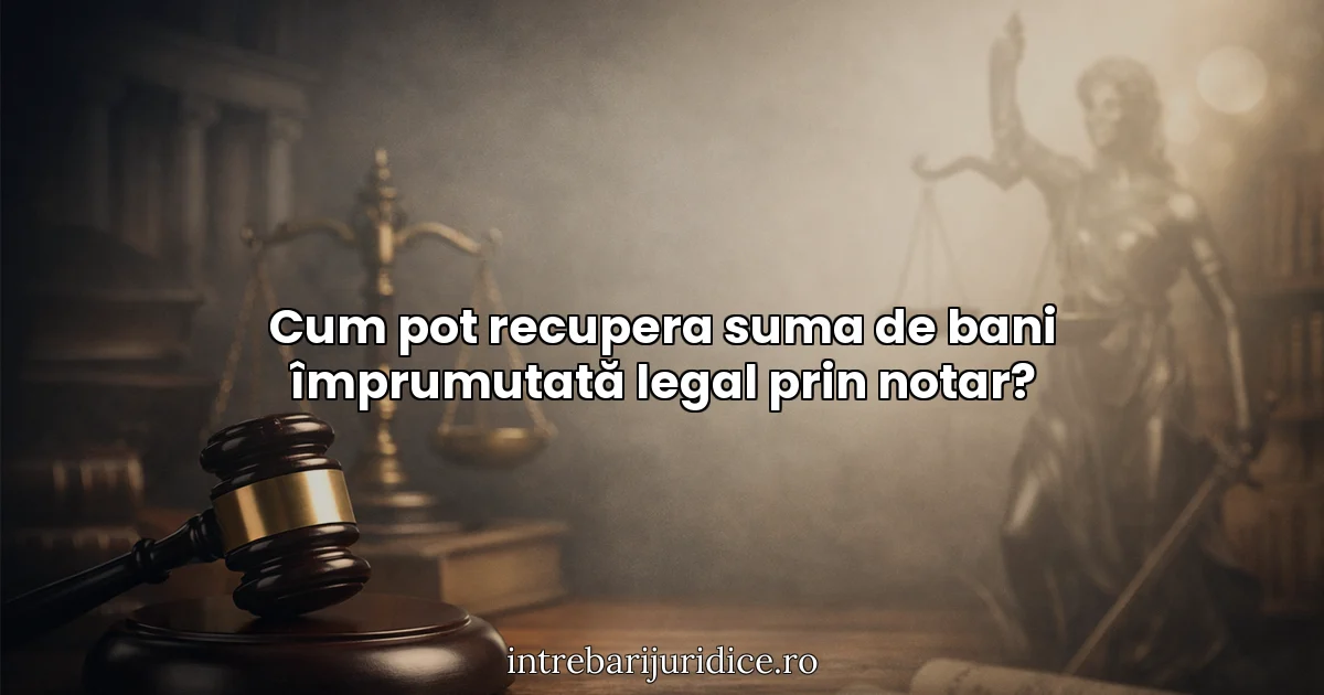 Cum pot recupera suma de bani împrumutată legal prin notar?