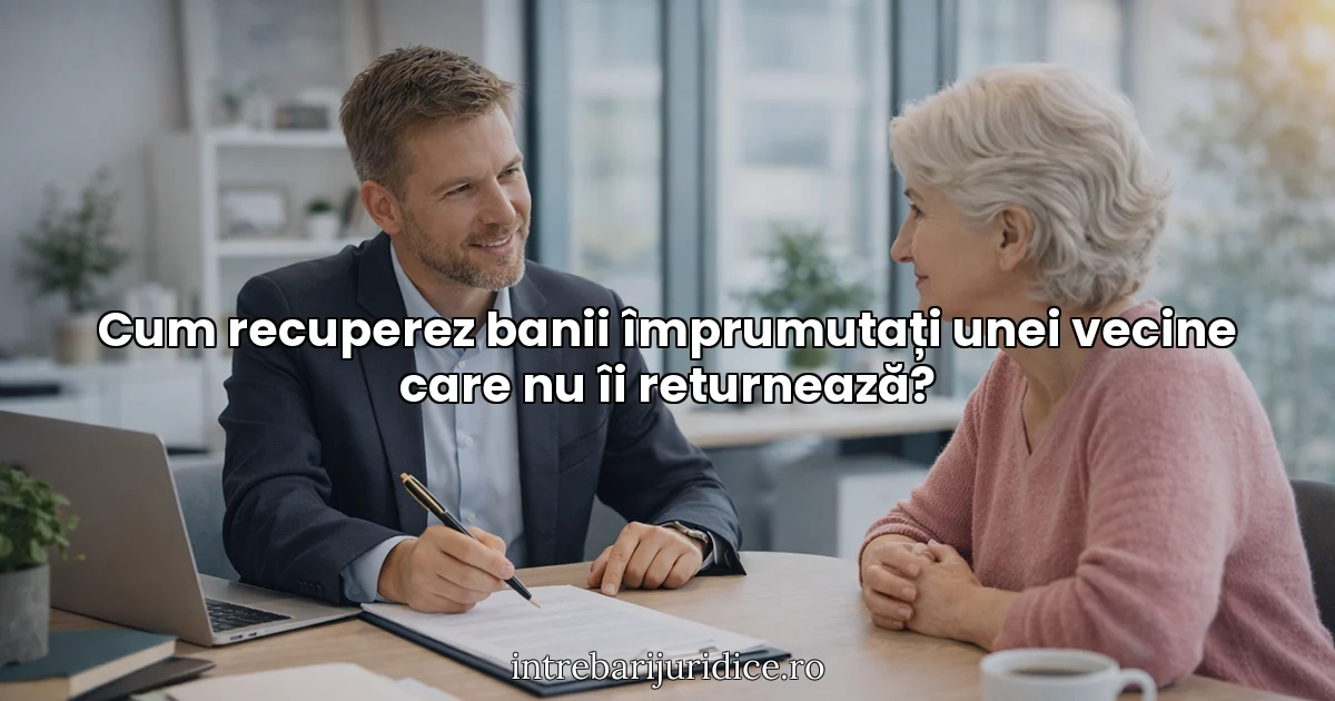 Cum recuperez banii împrumutați unei vecine care nu îi returnează?