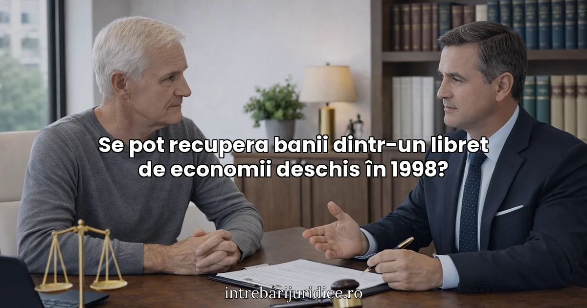 Se pot recupera banii dintr-un libret de economii deschis în 1998?