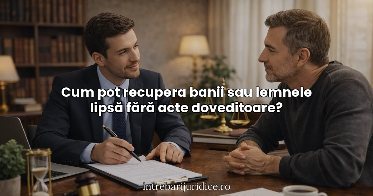 Cum pot recupera banii sau lemnele lipsă fără acte doveditoare?