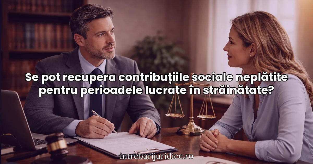 Se pot recupera contribuțiile sociale neplătite pentru perioadele lucrate în străinătate?