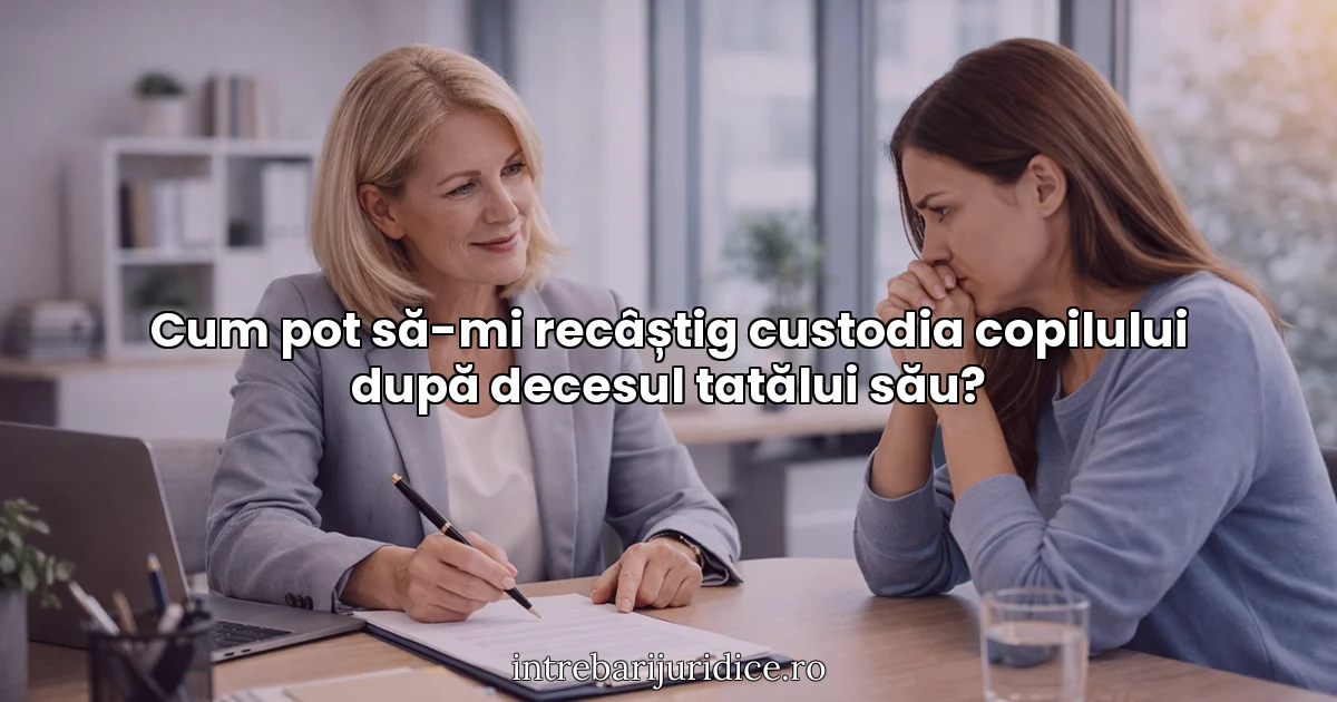 Cum pot să-mi recâștig custodia copilului după decesul tatălui său?