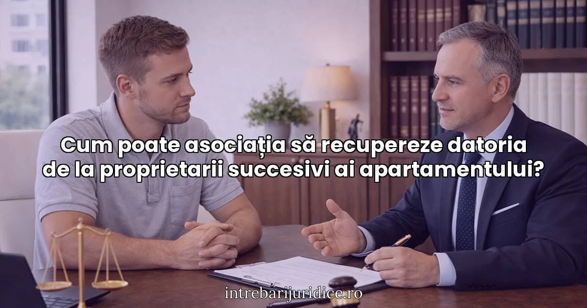 Cum poate asociația să recupereze datoria de la proprietarii succesivi ai apartamentului?