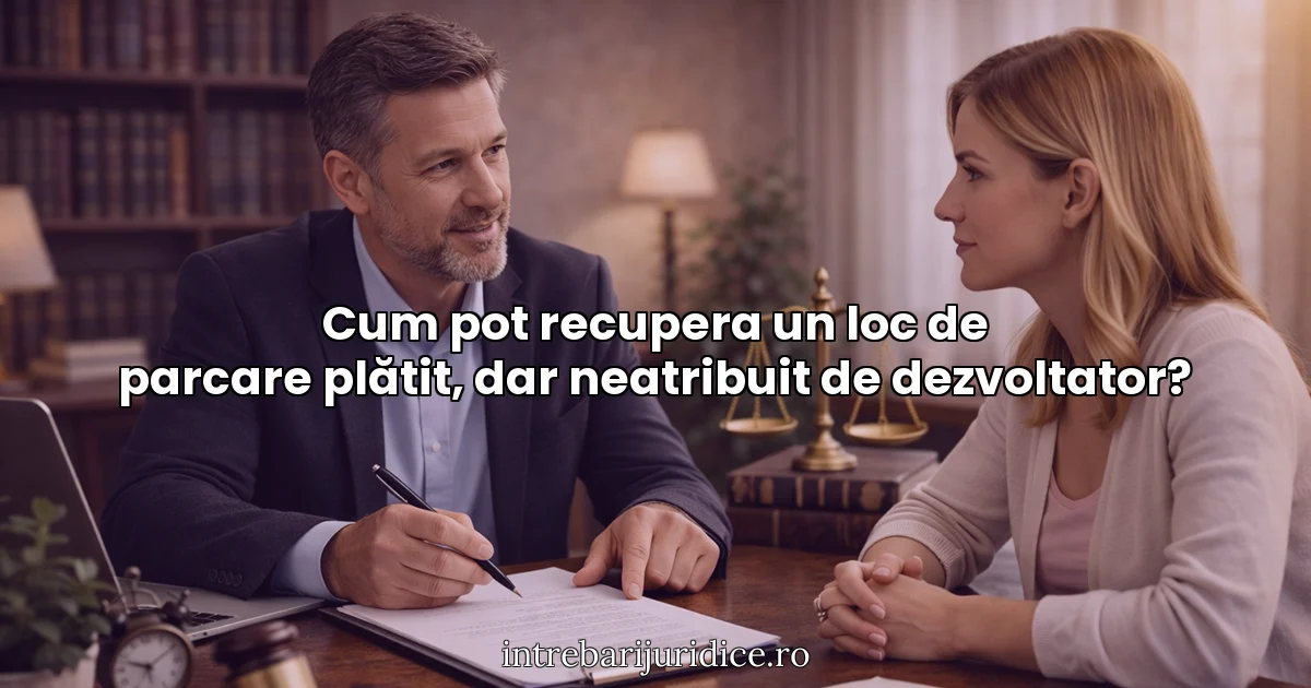 Cum pot recupera un loc de parcare plătit, dar neatribuit de dezvoltator?