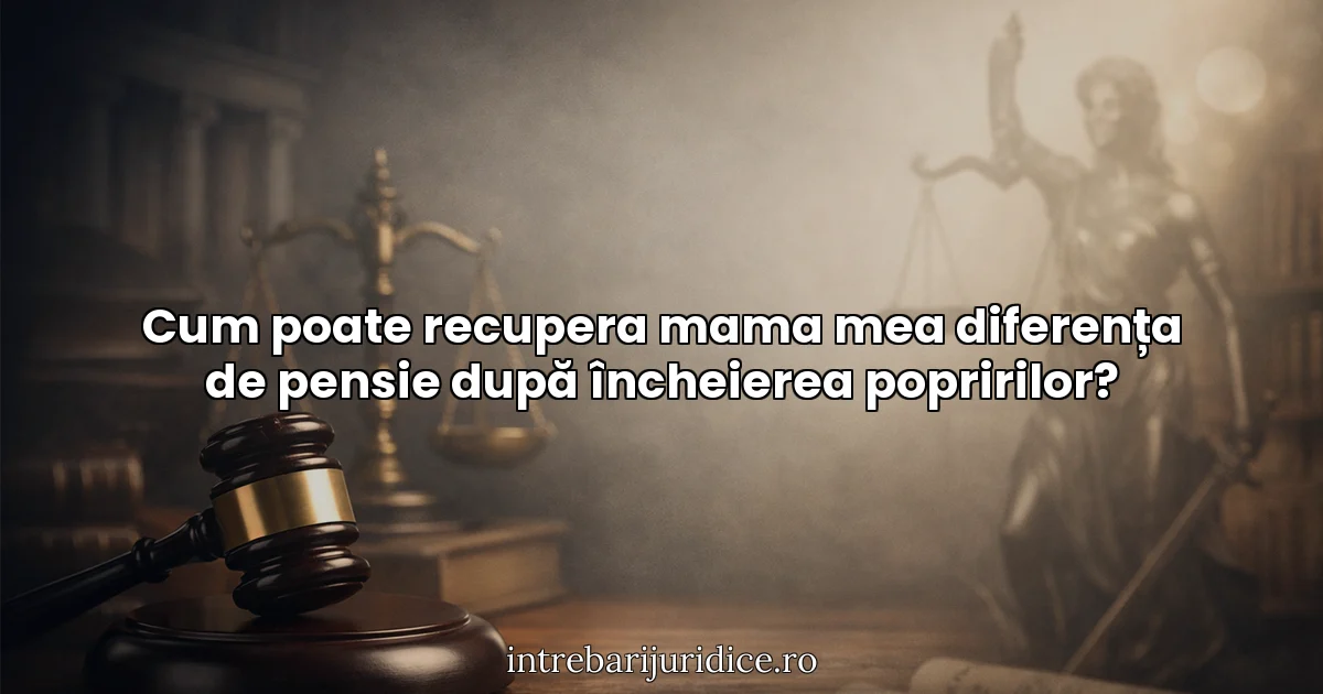 Cum poate recupera mama mea diferența de pensie după încheierea popririlor?