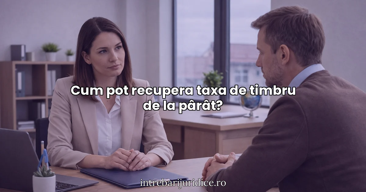 Cum pot recupera taxa de timbru de la pârât?