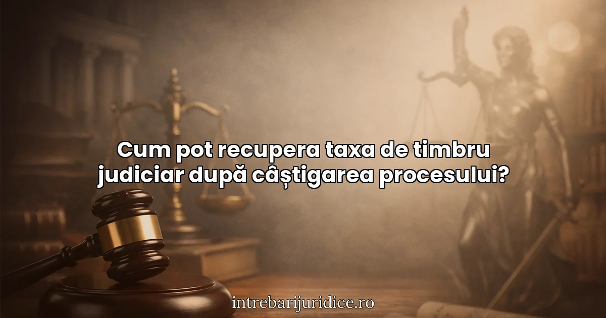 Cum pot recupera taxa de timbru judiciar după câștigarea procesului?