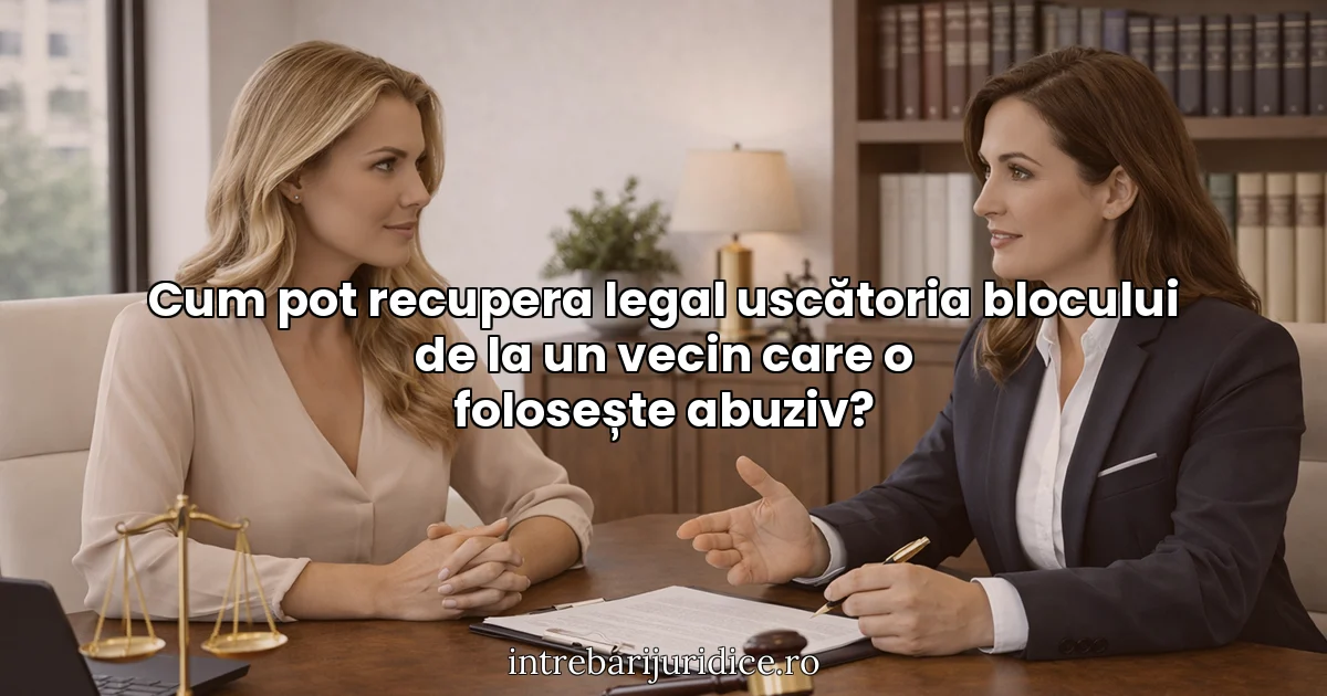 Cum pot recupera legal uscătoria blocului de la un vecin care o folosește abuziv?