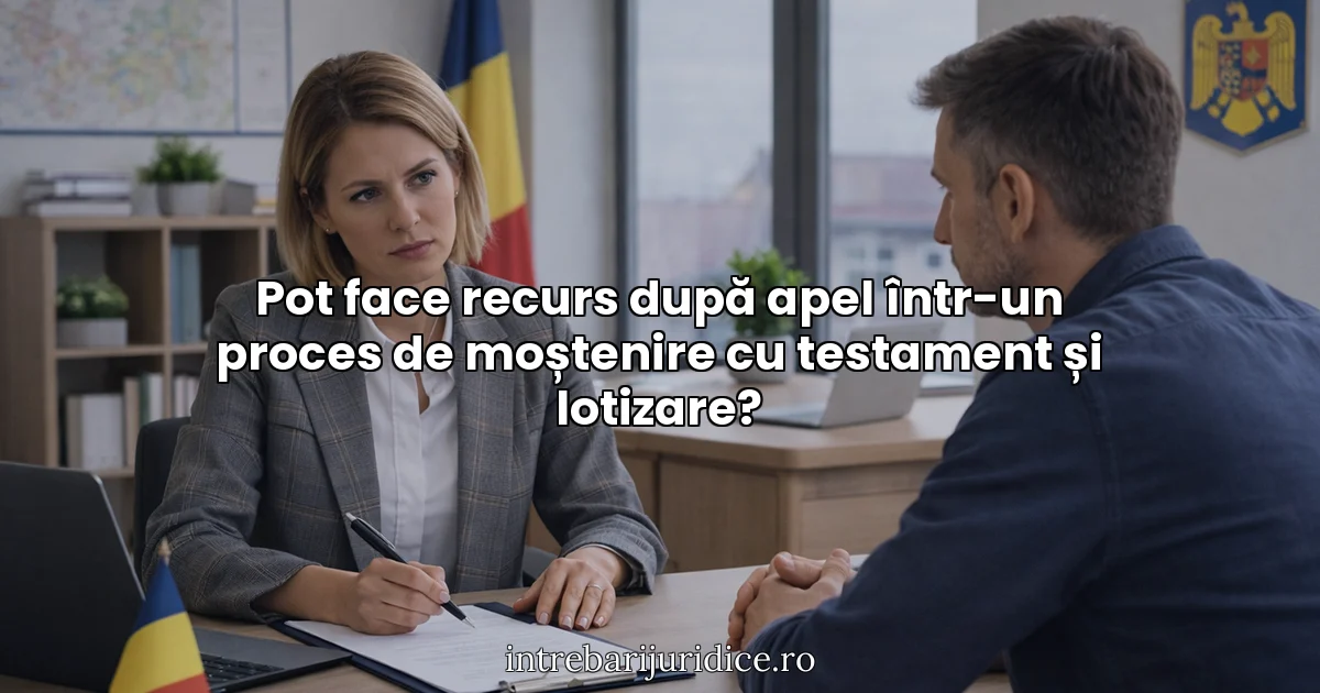 Pot face recurs după apel într-un proces de moștenire cu testament și lotizare?