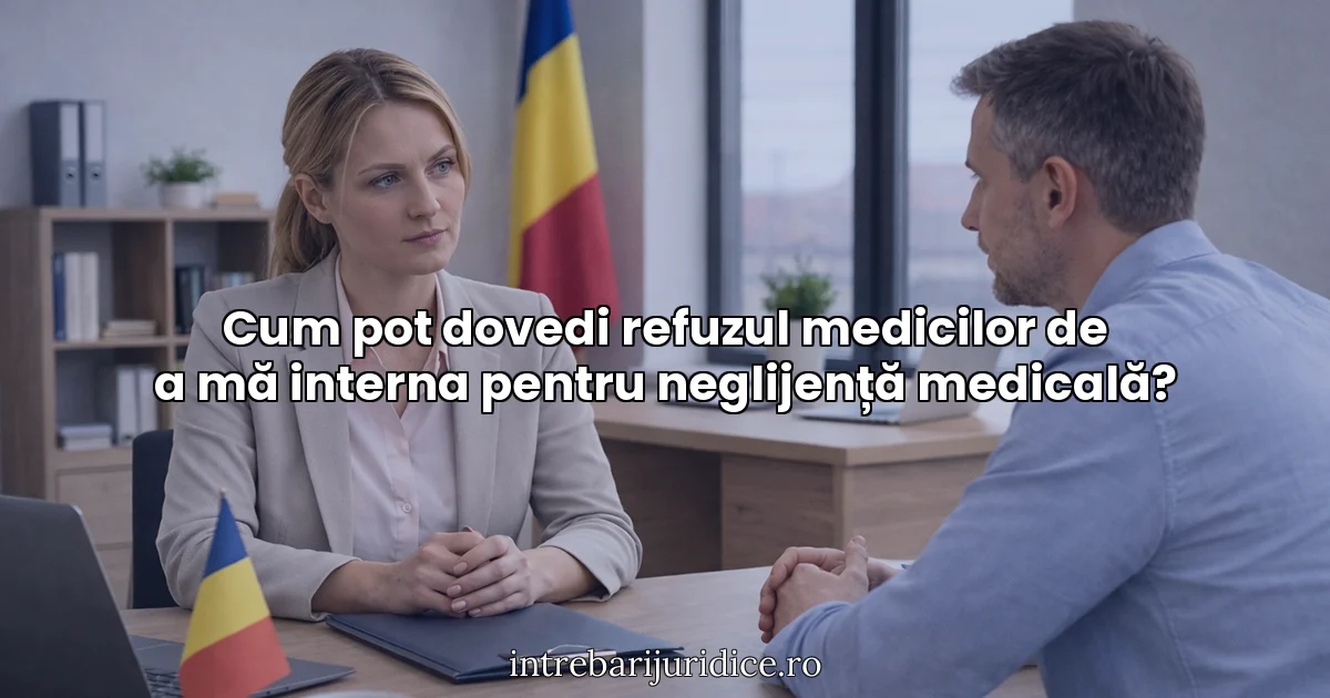 Cum pot dovedi refuzul medicilor de a mă interna pentru neglijență medicală?