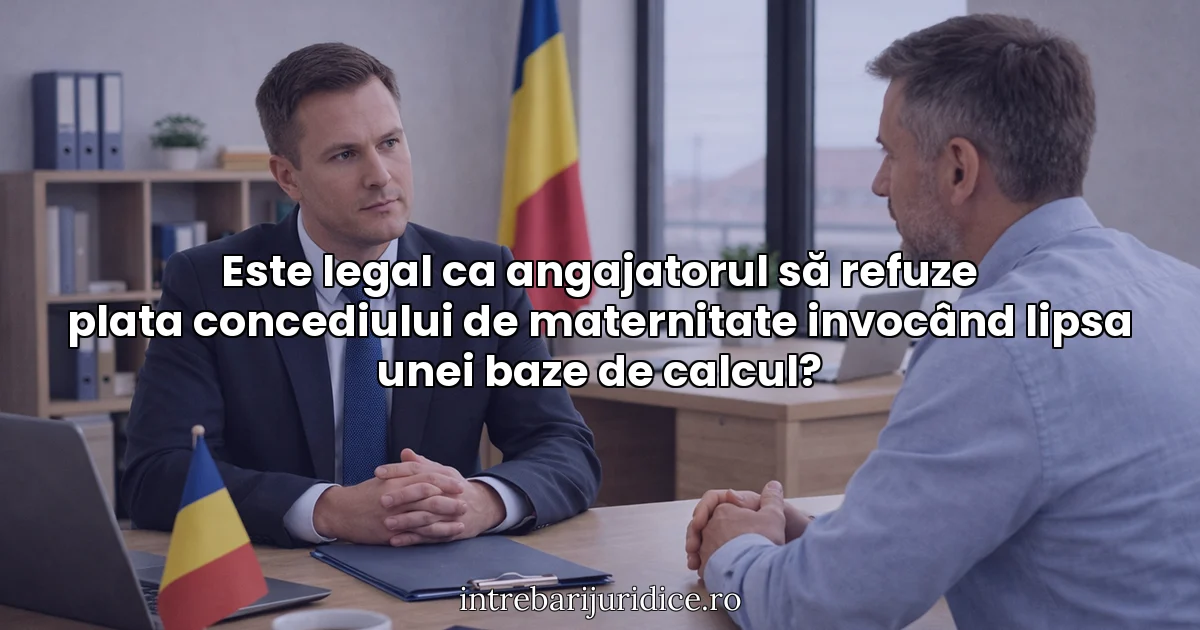 Este legal ca angajatorul să refuze plata concediului de maternitate invocând lipsa unei baze de calcul?
