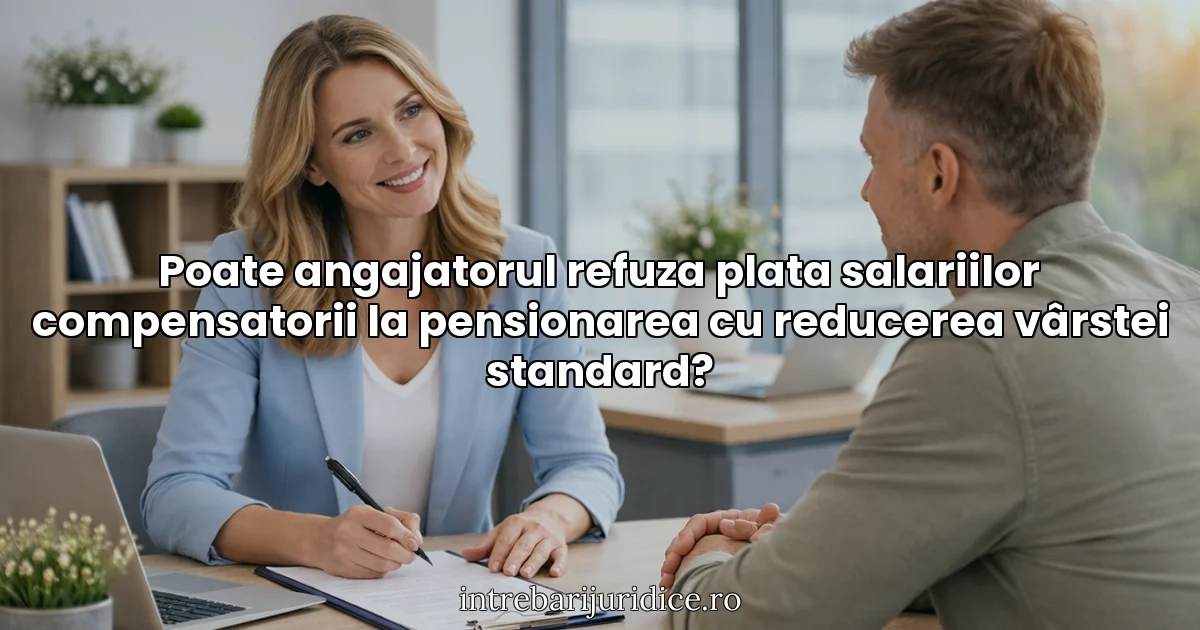 Poate angajatorul refuza plata salariilor compensatorii la pensionarea cu reducerea vârstei standard?