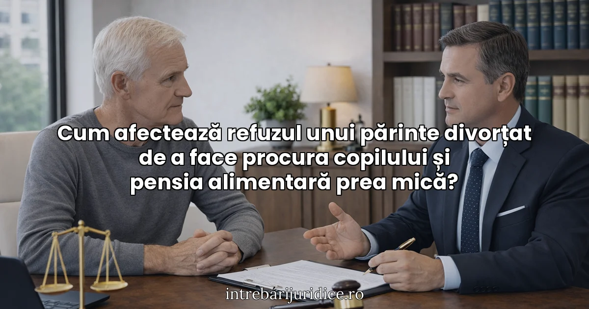 Cum afectează refuzul unui părinte divorțat de a face procura copilului și pensia alimentară prea mică?