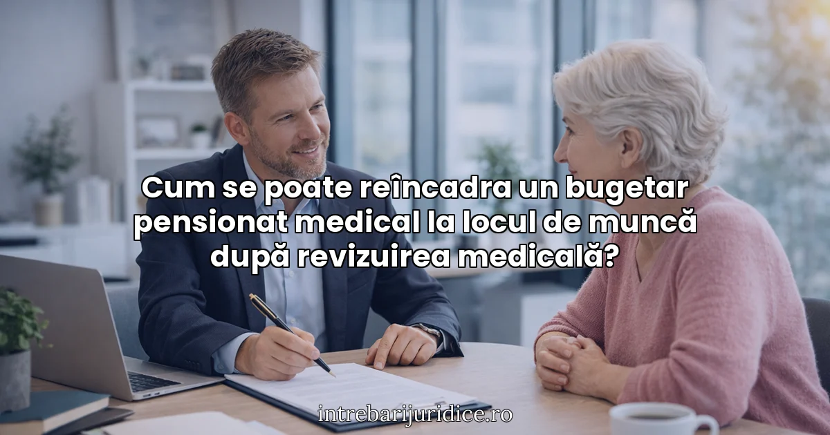 Cum se poate reîncadra un bugetar pensionat medical la locul de muncă după revizuirea medicală?