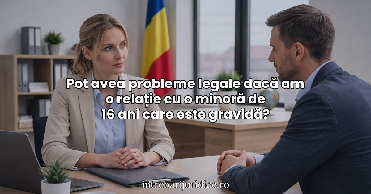 Pot avea probleme legale dacă am o relație cu o minoră de 16 ani care este gravidă?