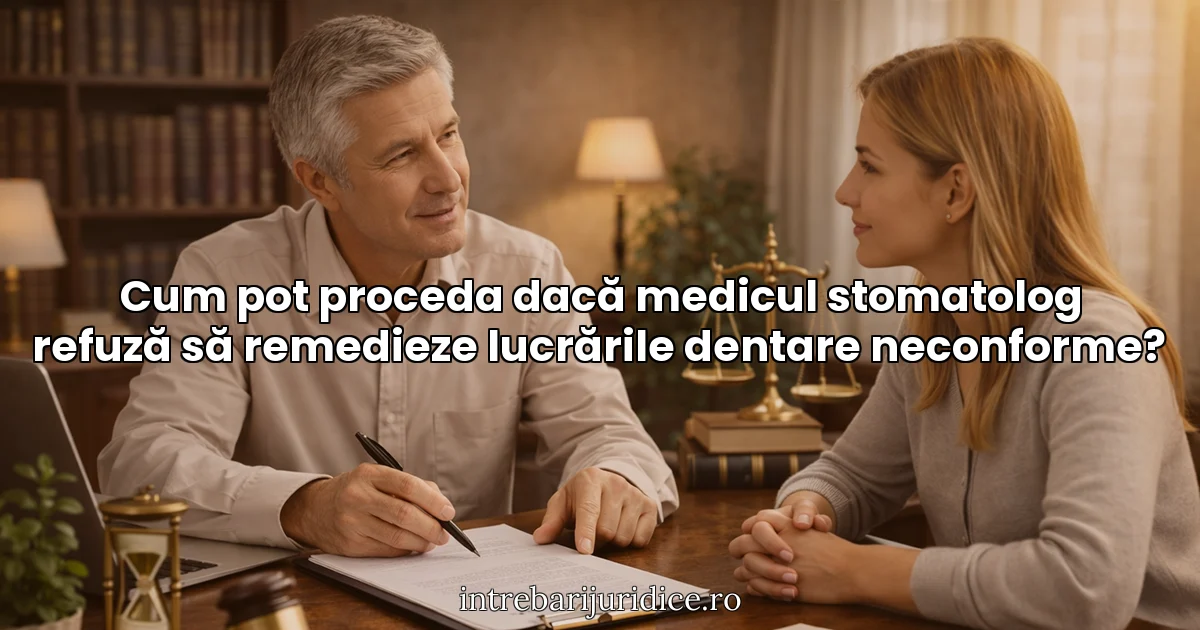 Cum pot proceda dacă medicul stomatolog refuză să remedieze lucrările dentare neconforme?
