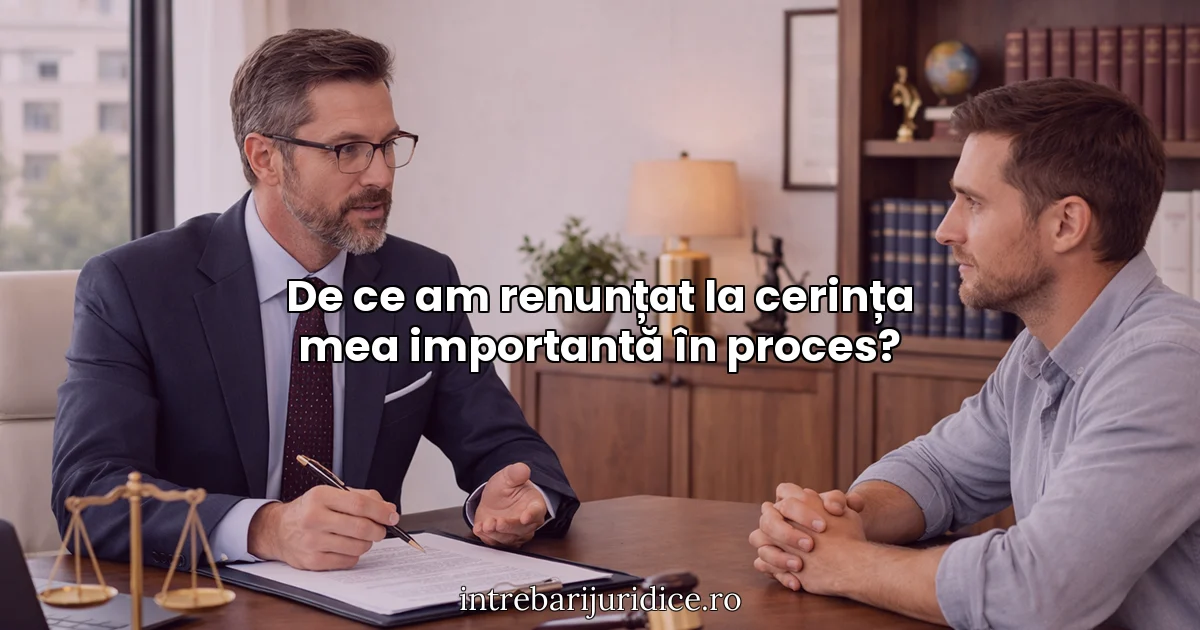De ce am renunțat la cerința mea importantă în proces?