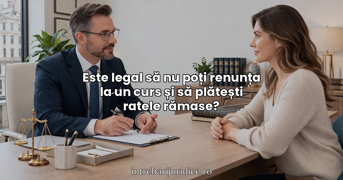 Este legal să nu poți renunța la un curs și să plătești ratele rămase?