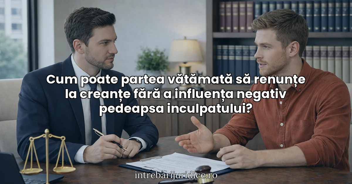 Cum poate partea vătămată să renunțe la creanțe fără a influența negativ pedeapsa inculpatului?