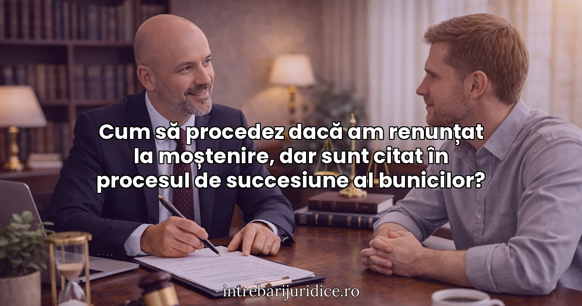 Cum să procedez dacă am renunțat la moștenire, dar sunt citat în procesul de succesiune al bunicilor?