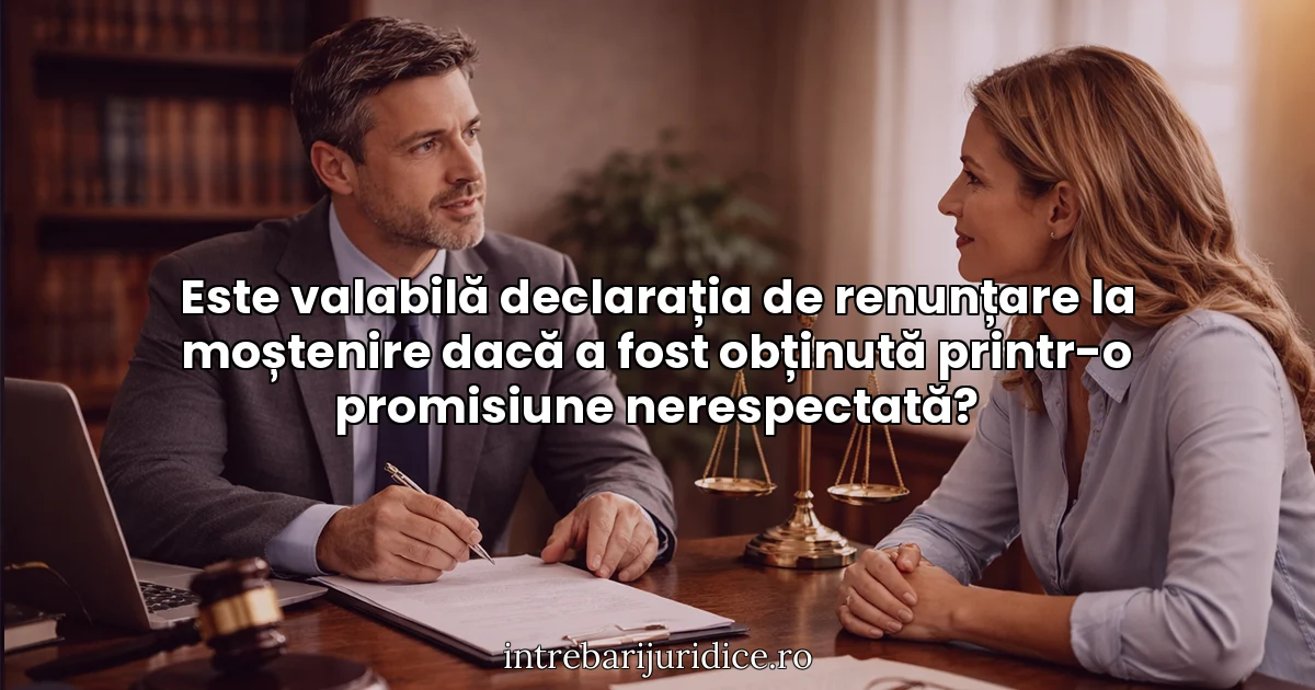 Este valabilă declarația de renunțare la moștenire dacă a fost obținută printr-o promisiune nerespectată?