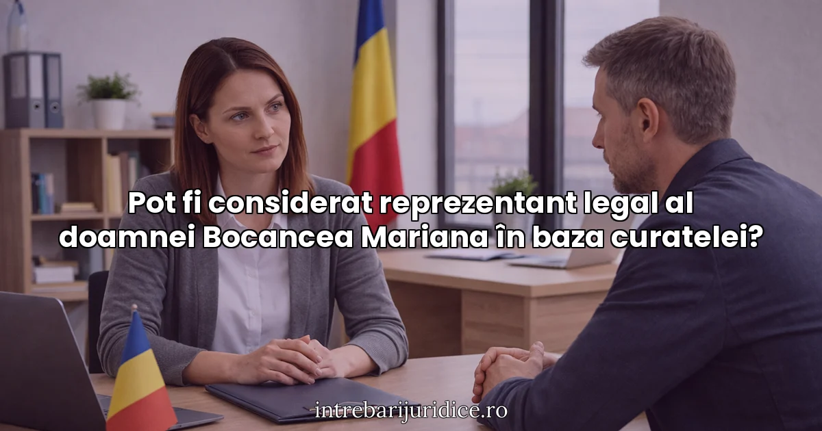Pot fi considerat reprezentant legal al doamnei Bocancea Mariana în baza curatelei?