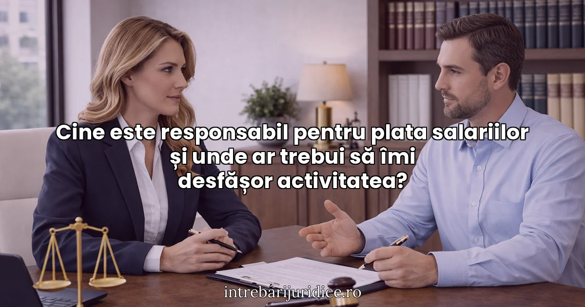 Cine este responsabil pentru plata salariilor și unde ar trebui să îmi desfășor activitatea?