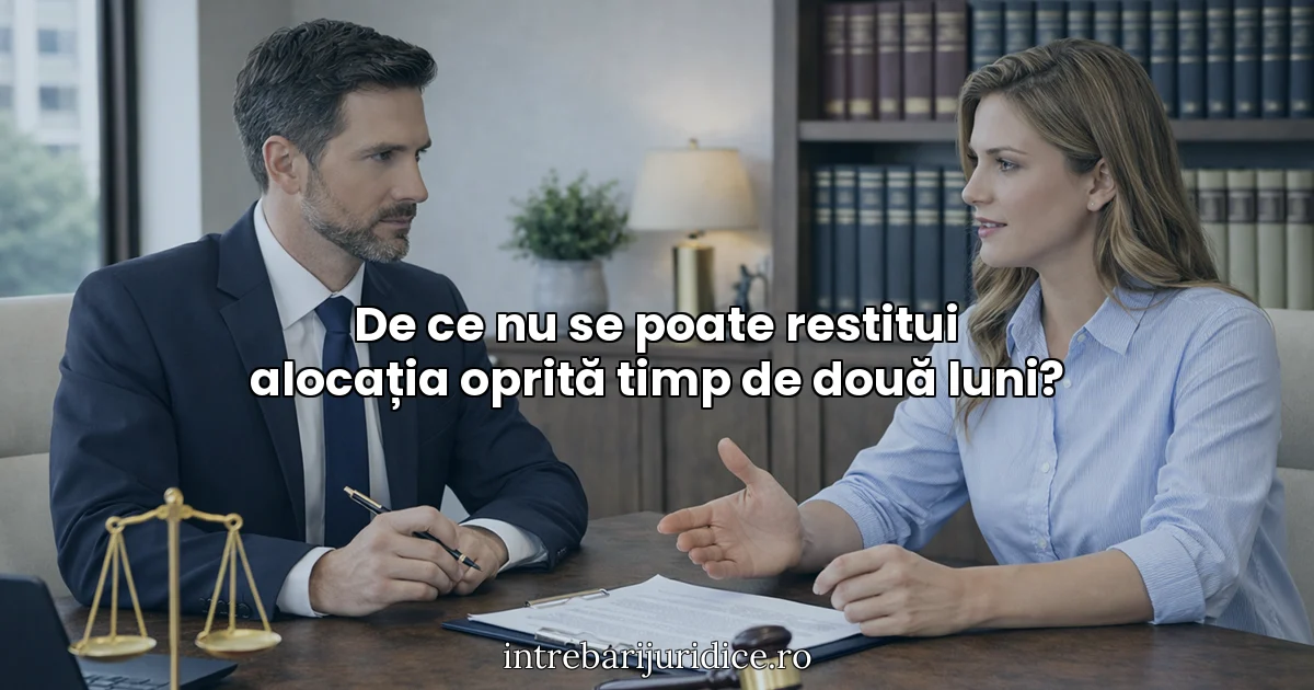 De ce nu se poate restitui alocația oprită timp de două luni?