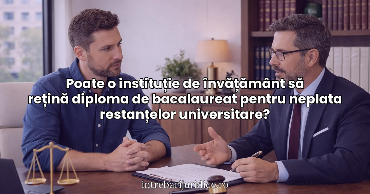 Poate o instituție de învățământ să rețină diploma de bacalaureat pentru neplata restanțelor universitare?