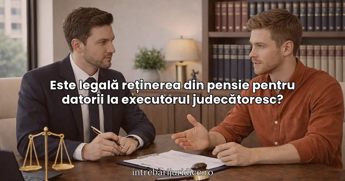 Este legală reținerea din pensie pentru datorii la executorul judecătoresc?