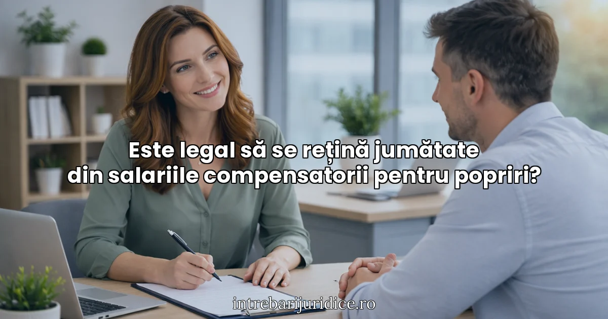 Este legal să se rețină jumătate din salariile compensatorii pentru popriri?