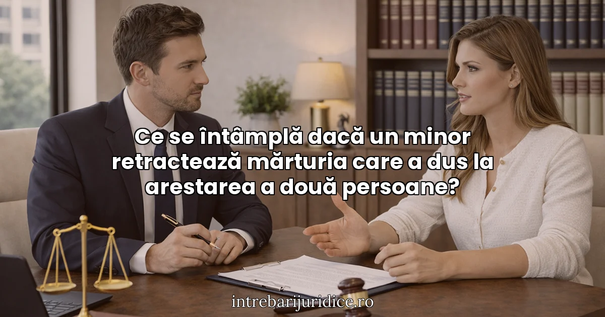 Ce se întâmplă dacă un minor retractează mărturia care a dus la arestarea a două persoane?