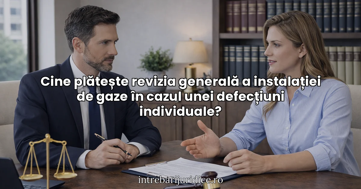 Cine plătește revizia generală a instalației de gaze în cazul unei defecțiuni individuale?