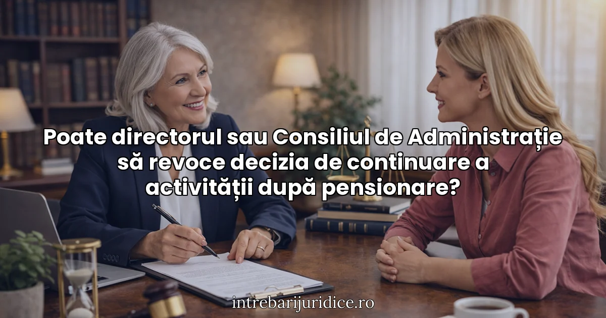 Poate directorul sau Consiliul de Administrație să revoce decizia de continuare a activității după pensionare?