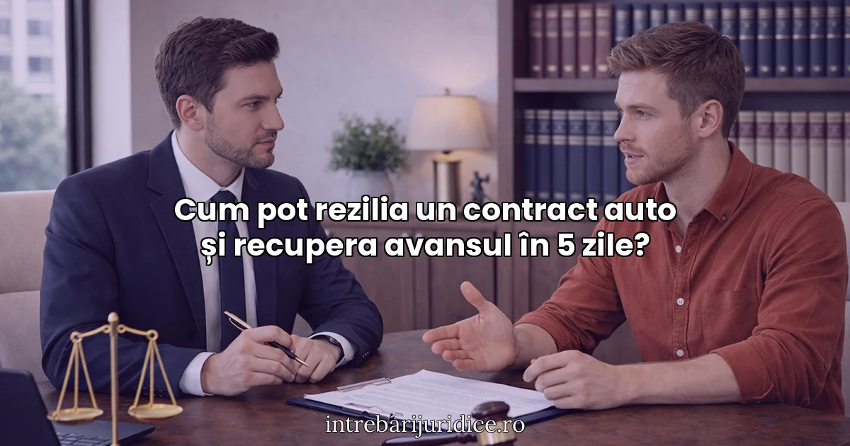 Cum pot rezilia un contract auto și recupera avansul în 5 zile?