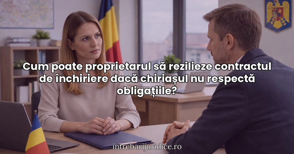 Cum poate proprietarul să rezilieze contractul de închiriere dacă chiriașul nu respectă obligațiile?