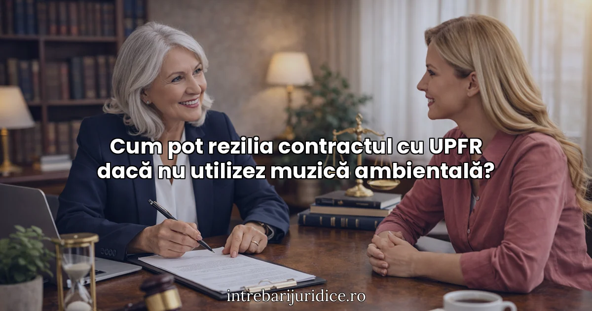 Cum pot rezilia contractul cu UPFR dacă nu utilizez muzică ambientală?
