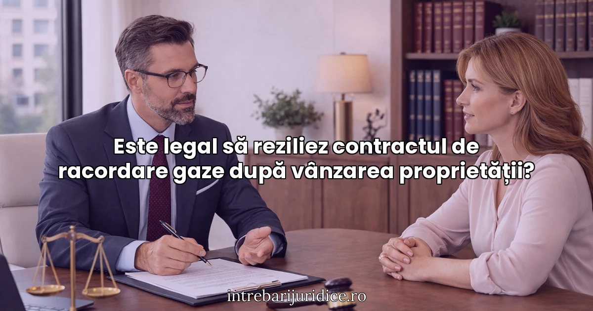 Este legal să reziliez contractul de racordare gaze după vânzarea proprietății?