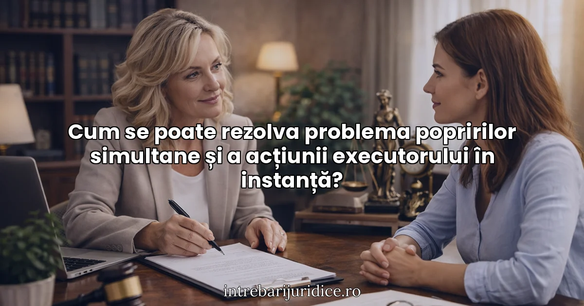 Cum se poate rezolva problema popririlor simultane și a acțiunii executorului în instanță?