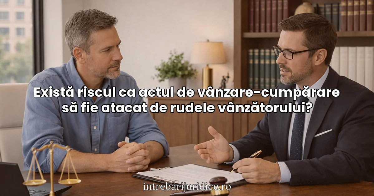 Există riscul ca actul de vânzare-cumpărare să fie atacat de rudele vânzătorului?