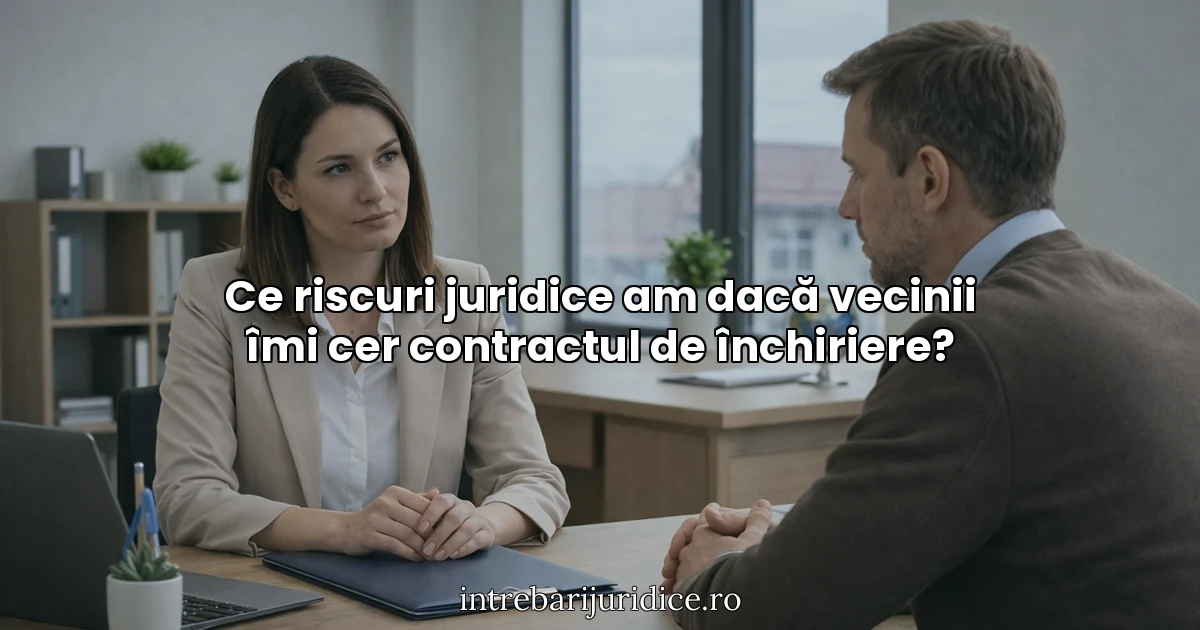 Ce riscuri juridice am dacă vecinii îmi cer contractul de închiriere?