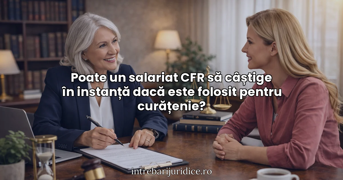 Poate un salariat CFR să câștige în instanță dacă este folosit pentru curățenie?