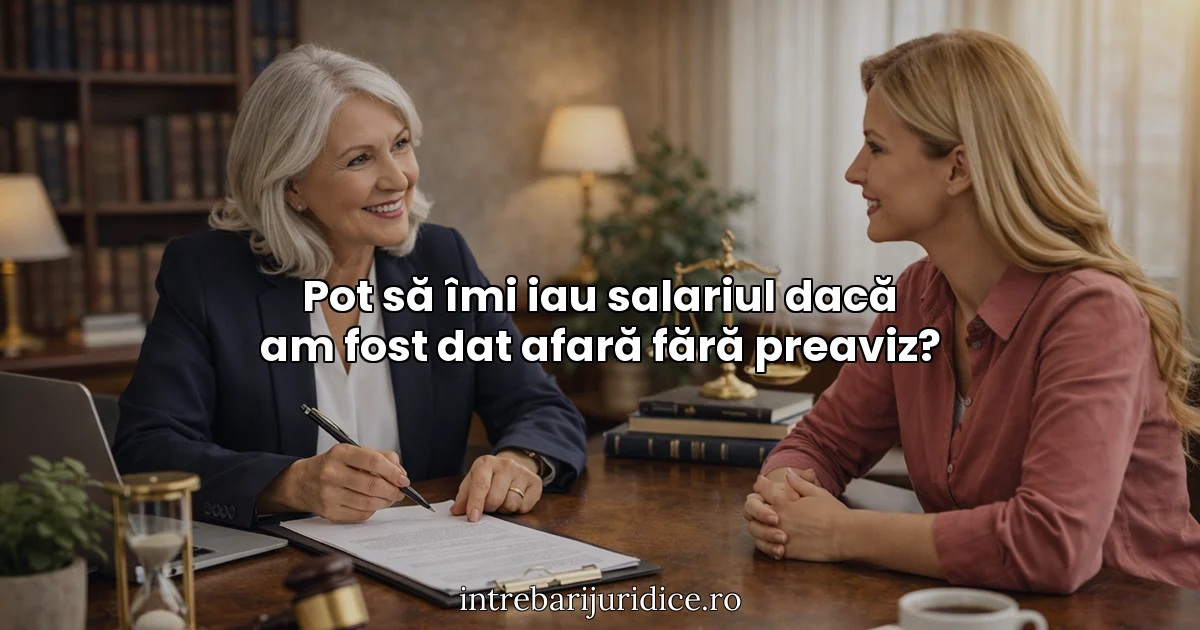Pot să îmi iau salariul dacă am fost dat afară fără preaviz?