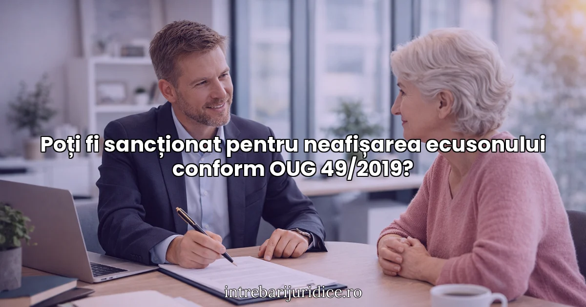 Poți fi sancționat pentru neafișarea ecusonului conform OUG 49/2019?