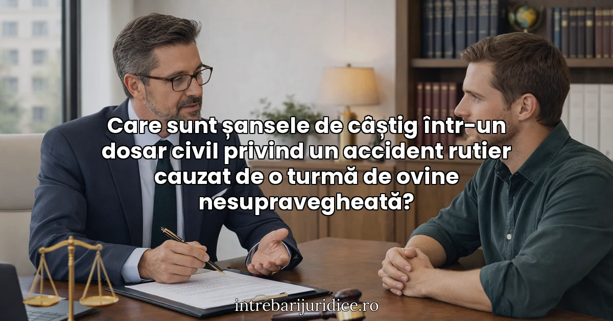 Care sunt șansele de câștig într-un dosar civil privind un accident rutier cauzat de o turmă de ovine nesupravegheată?